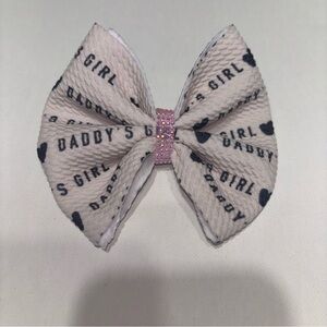 Daddy's Girl Pink and Black Bow